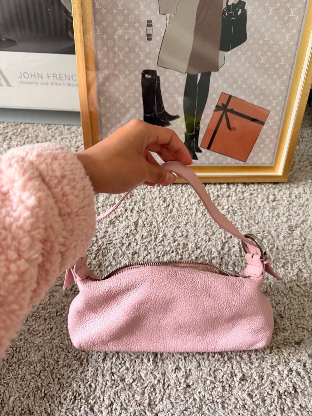 Express Pink Pebbled Mini Shoulder Bag